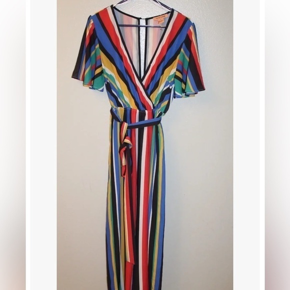 Anthro’s Flying Tomato, Vibrant Striped Jumpsuit, Belted, Excellent Condition,M - Picture 4 of 10